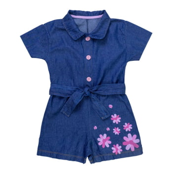 Macacão Jeans Infantil Com Faixa - Conforto E Estilo