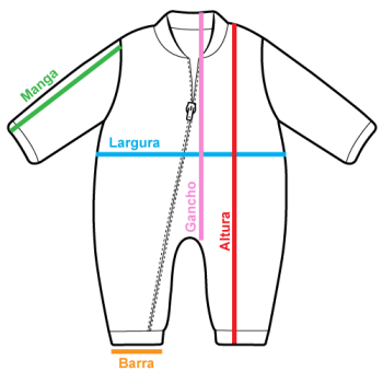 Macacão Longo Bebê Pelúcia Com Zíper Frontal Era Uma Vez