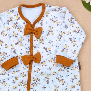 Macacão Manga Longa Com Lacinhos - Charme Para Bebês Meninas