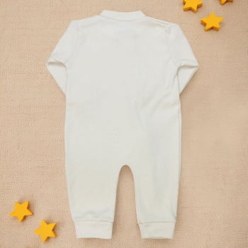 Macacão Para Bebê Com Zíper Conforto E Estilo - Suedine Bege