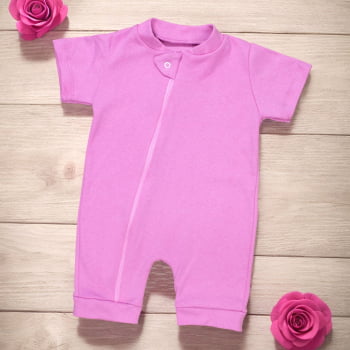 Macacão Romper Para Bebê Em Algodão Com Zíper