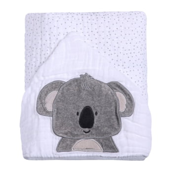 Toalha Bebê Com Capuz Bordado E Forro Fralda Soft