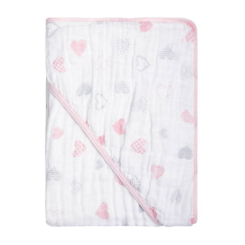 Toalha Forrada Capuz Para Bebê 100% Algodão Super Macia