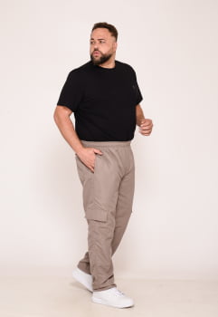 Calça Masculina Big Nylon Bege 7788