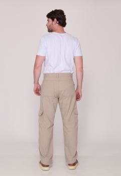 Calça Masculina Cargo em Sarja 7888 Bege Escuro