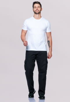Calça Masculina Cargo Em  Sarja 7888 Preto