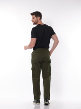 Calça Masculina Cargo em Sarja 7888 Verde Musgo