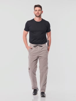 Calça masculina Cargo em Sarja 7902 Cinza