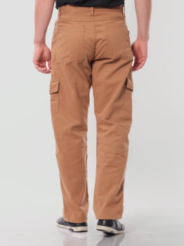 Calça Masculina Cargo em Sarja Caqui