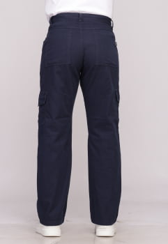 Calça Masculina Cargo em Sarja Macaw Sarja 7888 Azul Marinho