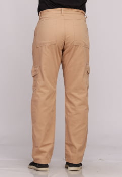 Calça Masculina Cargo em Sarja Macaw Sarja 7888 Bege