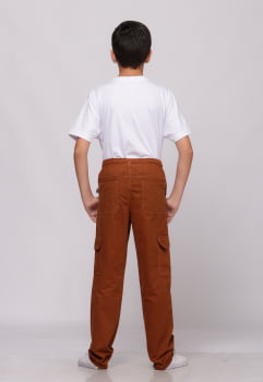 Calça Masculina Cargo Juvenil Caramelo