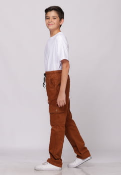 Calça Masculina Cargo Juvenil Caramelo