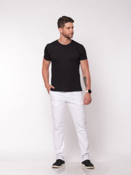 Calça masculina em Sarja 7894 Branca