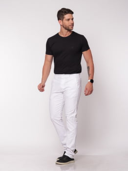 Calça masculina em Sarja 7894 Branca
