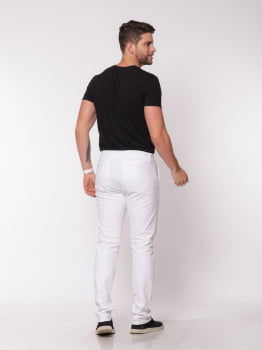 Calça masculina em Sarja 7894 Branca