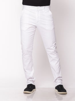 Calça masculina em Sarja 7894 Branca