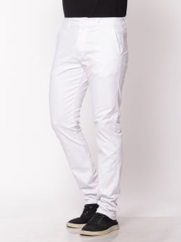 Calça masculina em Sarja 7894 Branca