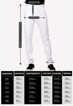 Calça masculina em Sarja 7894 Branca