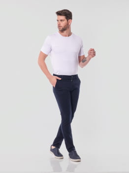 Calça Masculina em Sarja 7898 Azul Marinho