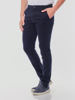 Calça Masculina em Sarja 7898 Azul Marinho