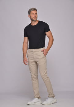 Calça Masculina em Sarja 7898 Bege Claro