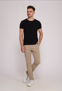 Calça Masculina em Sarja 7898 Bege Escuro
