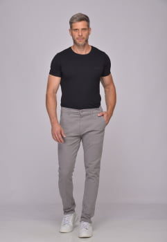 Calça Masculina em Sarja 7898 Cinza Claro