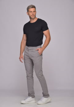 Calça Masculina em Sarja 7898 Cinza Claro