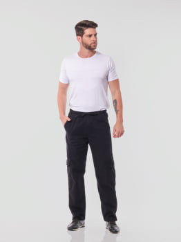 Calça masculina em Sarja 7902 Preto