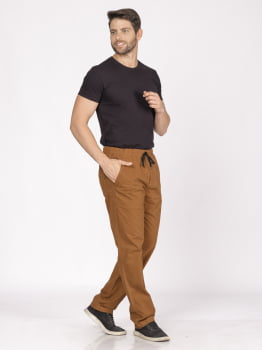 Calça masculina em Sarja 7910 Caramelo