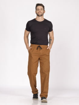 Calça masculina em Sarja 7910 Caramelo