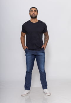 Calça Masculina Jeans slim com Elastano 7876 Jeans Elastano