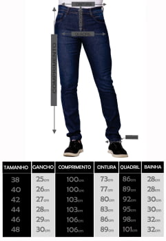 Calça Masculina Jeans slim com elastano 7877 Jeans Elastano
