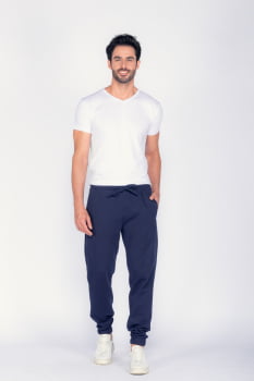 Calça Masculina Moletom Azul