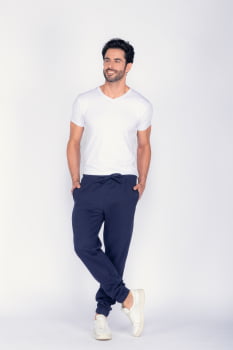 Calça Masculina Moletom Azul