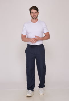 Calça Masculina Nylon Azul Marinho 7931
