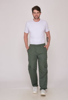 Calça Masculina Nylon Verde Musgo 7931