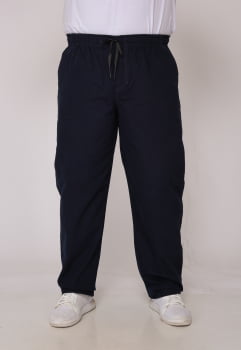 Calça Masculina Plus Size Sarja Azul Marinho