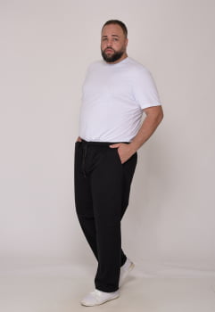 Calça Masculina Plus Size Sarja Preto