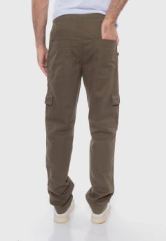 Calça masculina reta em Sarja 7847 Verde