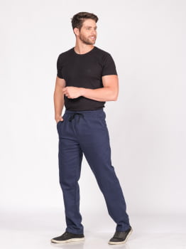 Calça masculina Sarja 7910 Azul Marinho
