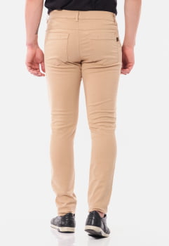 Calça masculina Slim em Sarja 7898 caqui claro