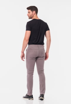 Calça masculina Slim em Sarja 7898 Cinza Escuro