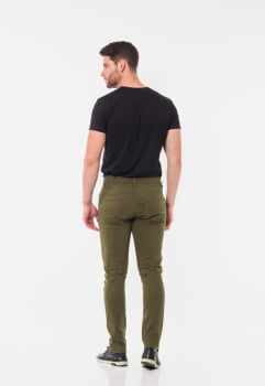 Calça masculina Slim em Sarja 7898 Verde