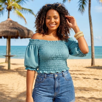 BLUSA PLUS SIZE DOLCE SEDUTTI CROPPED ELASTEX MARICOTA VERDE SERENO BLUSA PLUS SIZE DOLCE SEDUTTI CROPPED ELASTEX MARICOTA VERDE SERENO