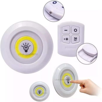 3 Luminárias Lâmpada Led Spot Sem Fio Portátil Controle Remoto 3 Luminárias Lâmpada Led Spot Sem Fio Portátil Controle Remoto