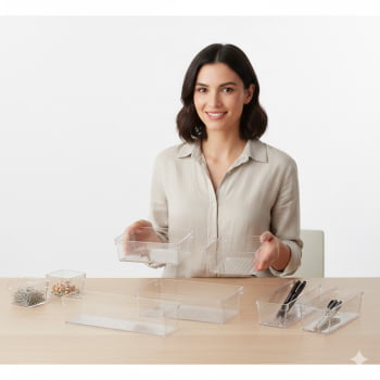 7 Gavetas Modulares Organizadoras Acrílico Transparente
