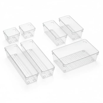 7 Gavetas Modulares Organizadoras Acrílico Transparente