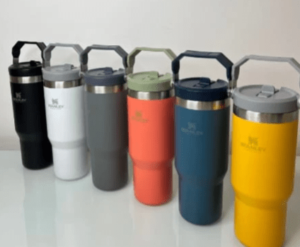 Copo Térmico Inox 900ml com Canudo Flip Straw Gelado 12h